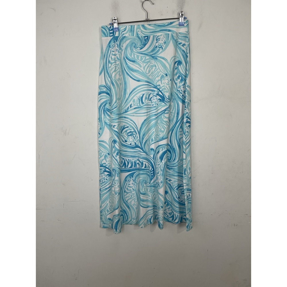 Lilly Pulitzer Women Skirt Small Blue Beachy Coastal Maxi Preppy Resort Nola Sea